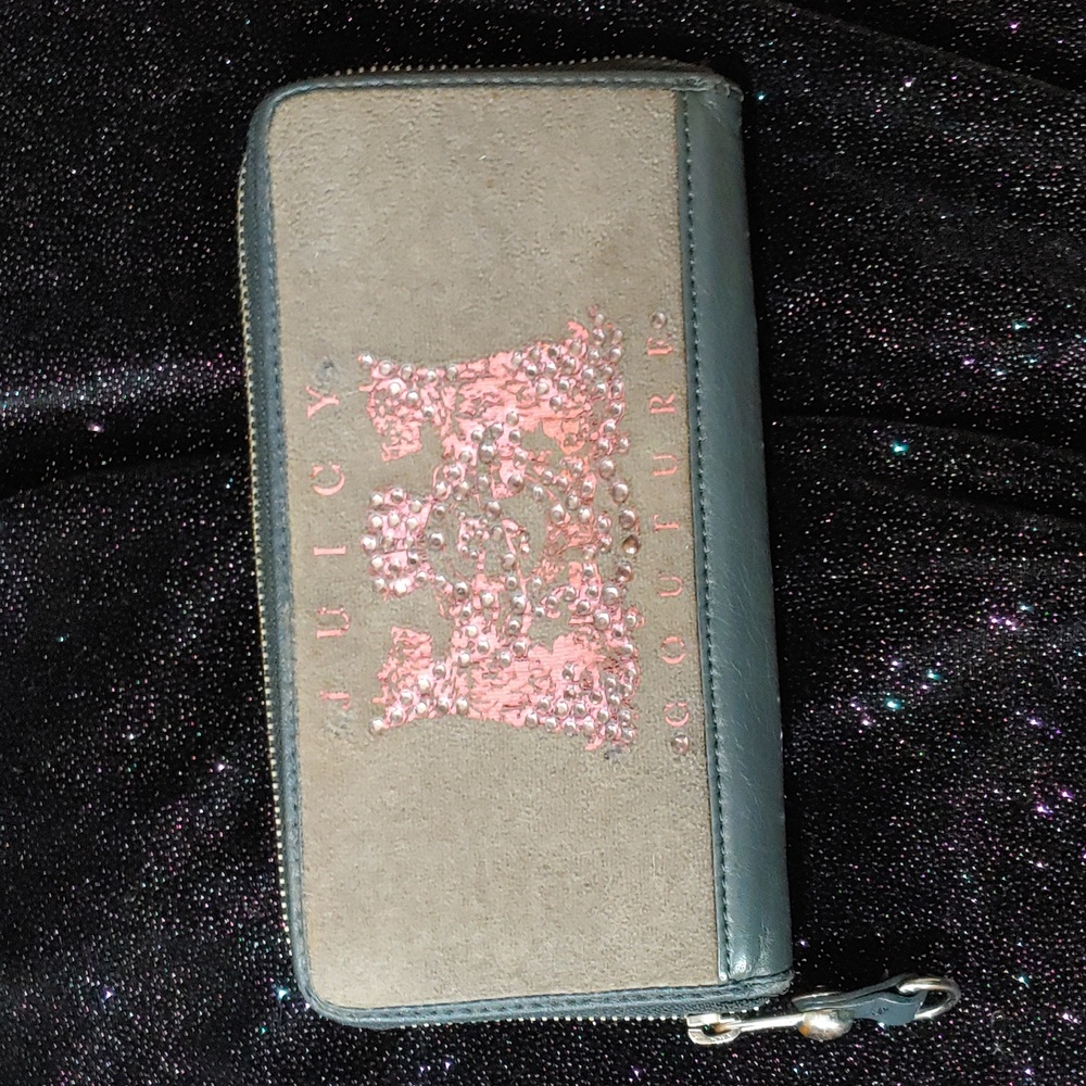 Juicy Couture y2k Vintage Velour Scottie Large Wallet